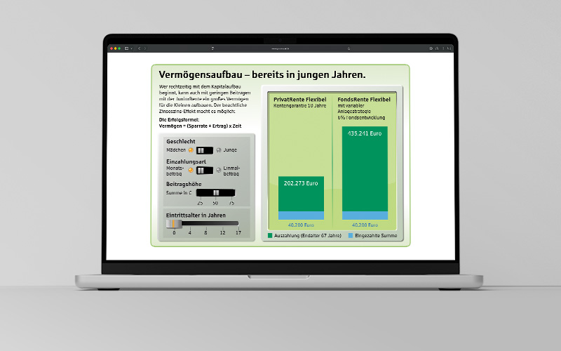 Web-App Vermögensaufbau für Provinzial